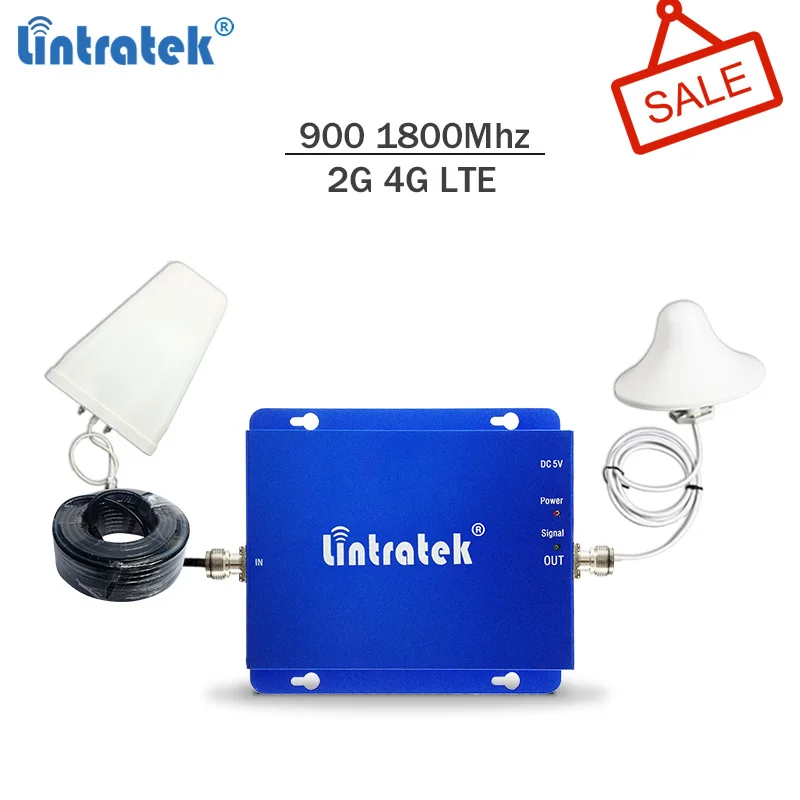 Lintratek усилитель сигнала 2G 4G 900 1800 повторитель GSM LTE МГц двухдиапазонный #