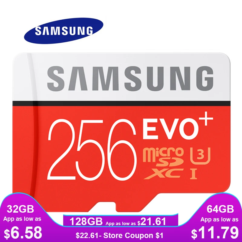 SAMSUNG Memory Card Micro SD 256GB 16GB 32GB 64GB 128GB SDHC SDXC Grade EVO+ Class 10 C10 UHS TF Cards Trans Flash Microsd New