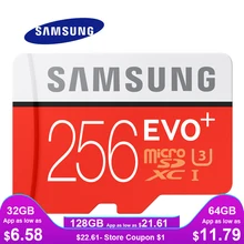 SAMSUNG Memory Card Micro SD 256GB 16GB 32GB 64GB 128GB SDHC SDXC Grade EVO+ Class 10 C10 UHS TF Cards Trans Flash Microsd New
