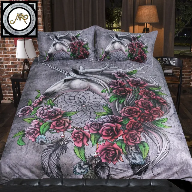 Best Offers Unicorn Dreamcatcher Bedsheet Color by Sunima-MysteryArt Bedding Set Roses Gray Duvet Cover Floral Bed Set 3pcs Home Textiles Best Offers Unicorn Dreamcatcher Bedsheet Color by Sunima-MysteryArt Bedding Set Roses Gray Duvet Cover Floral Bed Set 3pcs Home Textiles