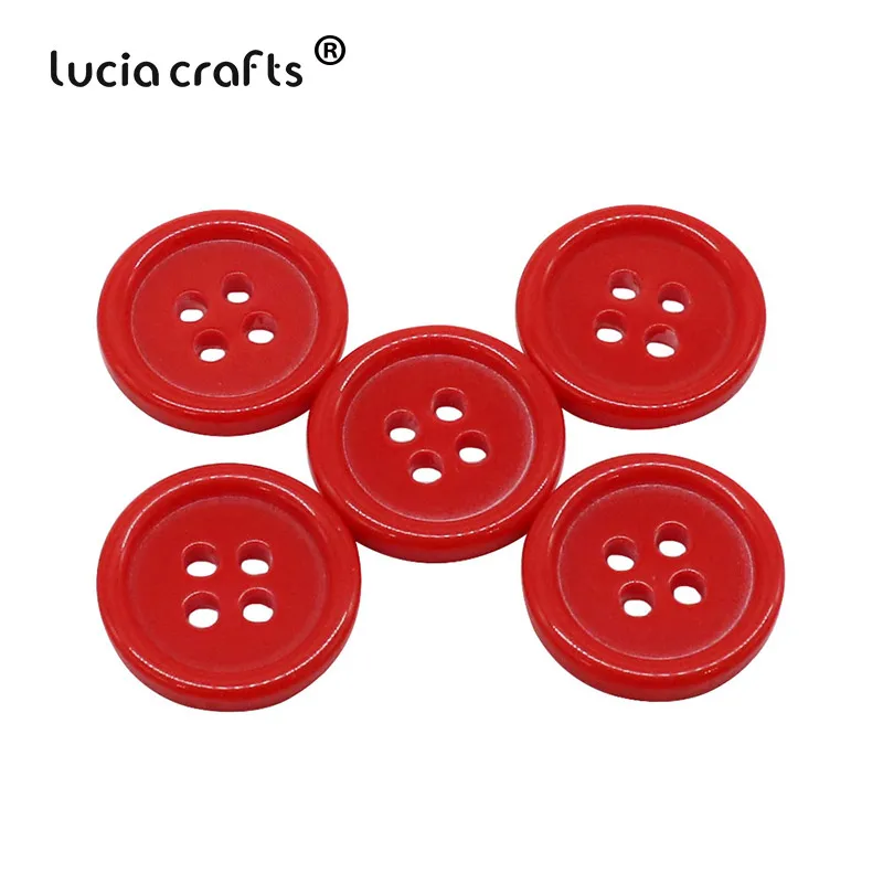 Lucia crafts 50/100 шт./лот одноцветные резиновые круглые плоские с оборота пластиковые кнопки DIY Швейные Детские аксессуары для рубашек, одежды E0401 - Цвет: Color5  Red