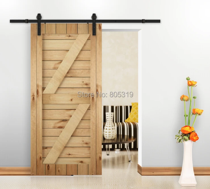 Nero 183cm/200cm porta scorrevole Door Hardware Kit per porta singola hardware Track Kit 200cm Binario per Porta Scorrevole Kit Nero 183cm/200cm porta scorrevole Door Hardware Kit per porta singola hardware Track Kit 200cm Binario per Porta Scorrevole Kit