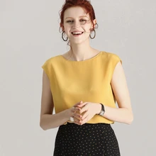 Натуральные Шелковые шифоновые футболки шелк тутового шелка женщин плюс размер o-образным вырезом футболки s m l