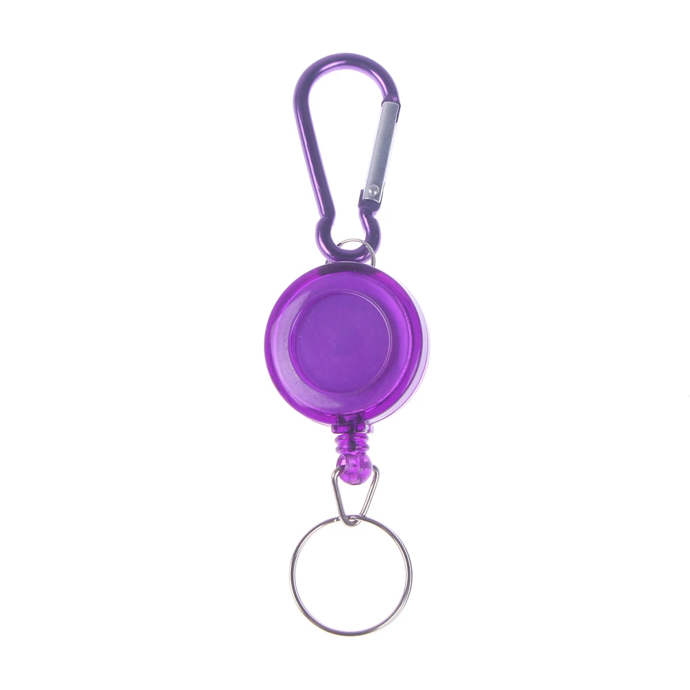 Выдвижной пластиковый выдвижной брелок ID значок имя шнур с этикеткой держатель карты пружинная катушка ремень Сережка клипса держатель - Цвет: purple