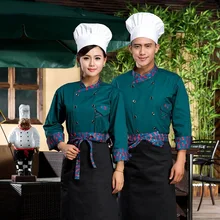 Hotel Uniform Chef Wear Long Sleeved Autumn and Winter Restaurant Catering Kitchen Work Clothing Canteen Cake Shop Clothing