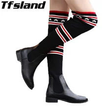 Женские носки; Сапоги выше колена; сезон осень-зима; плетеные туфли; высокие эластичные облегающие сапоги до бедра; прогулочная обувь; кроссовки