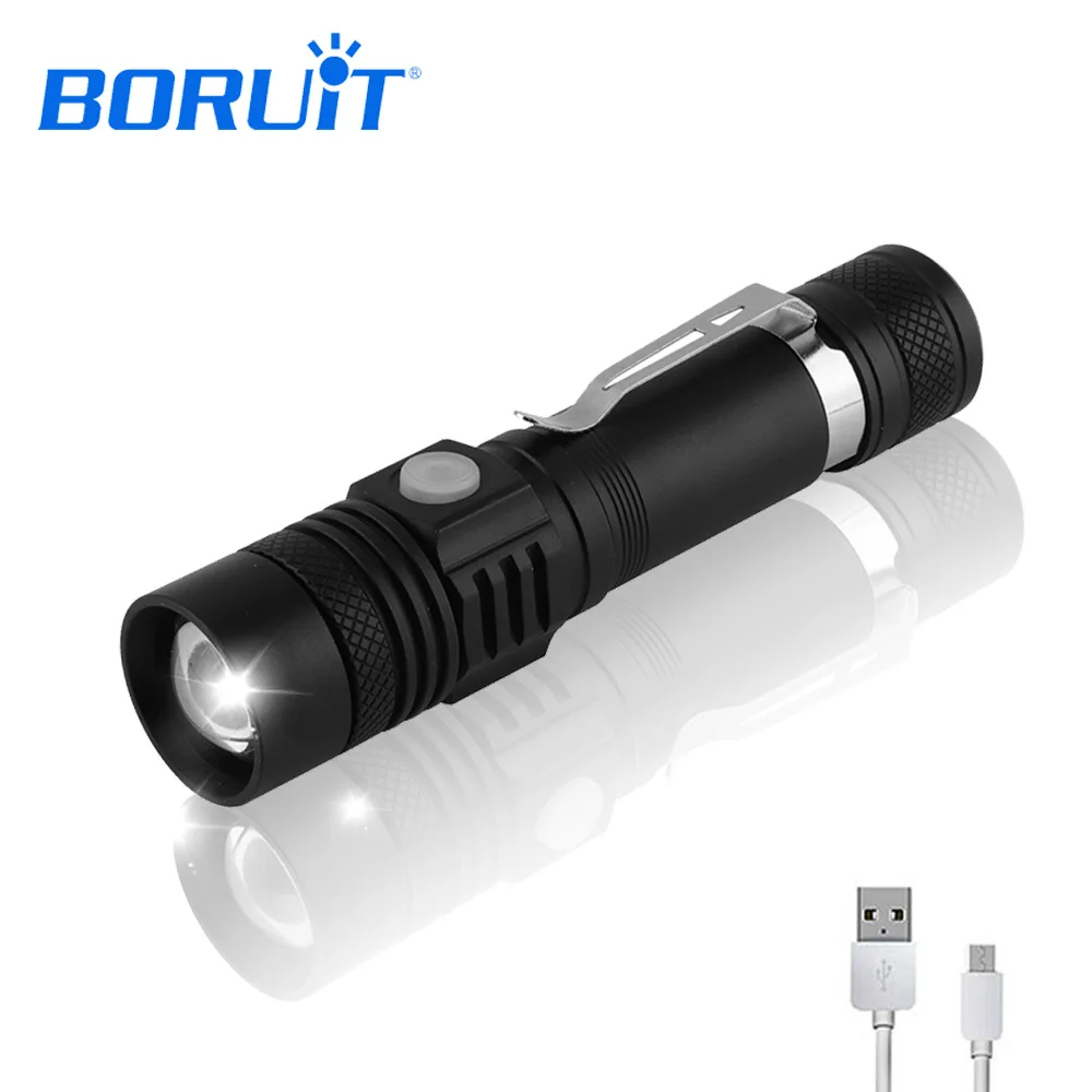 Koop BORUIT Mini 2000LM T6 LED Zaklamp Spot Lamp IPX5 Waterdichte High Power Draagbare 4 Modes Zoomable Camping Equipment Torch lamp