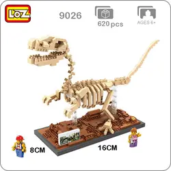 LOZ 9026 Велоцираптор окаменелый скелет динозавра Монстр DIY 3D модель маленькие блоки Кирпич алмаз мини Сборка строительные игрушки без коробки