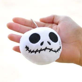 

1pcs The Nightmare Before Christmas Jack Skellington Sally Black Skeleton Skull Plush Toy small pendant doll Halloween Gift