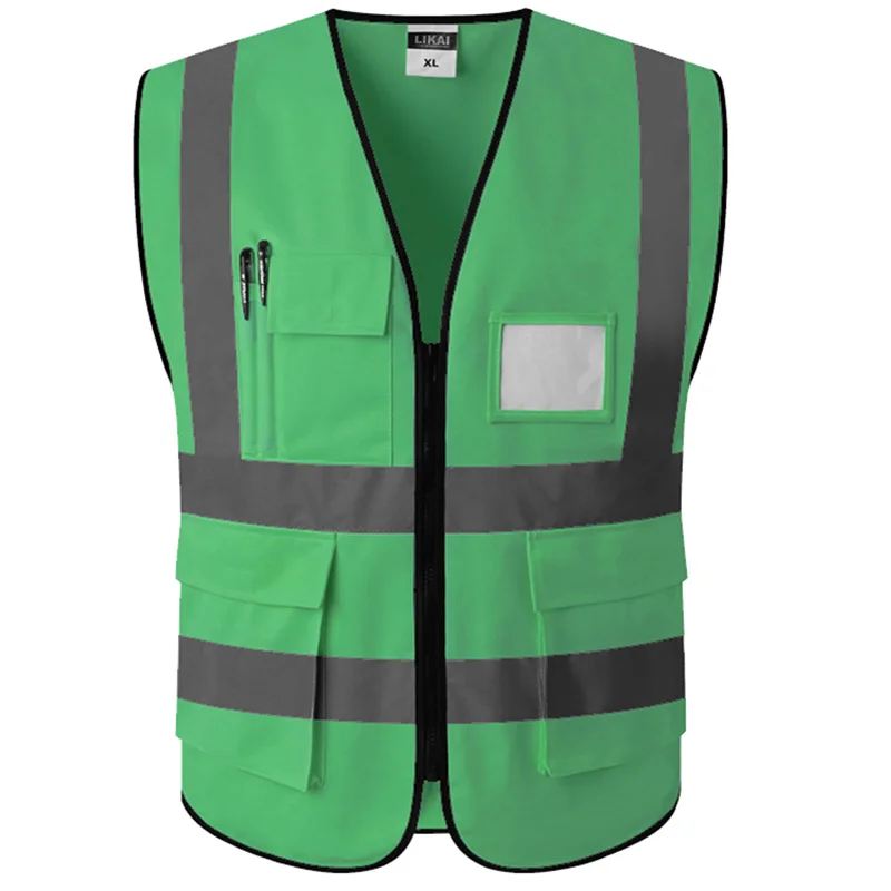 

Green Reflective Vest Reflective Safety Clothing Workplace Road Working Motorcycle Cycling Sports Outdoor Print LOGO #002