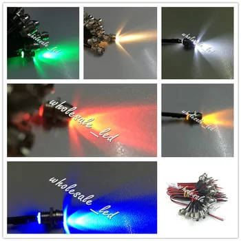 

20pcs Pre wired 5mm LED Light Lamp Bulb 18cm Prewired 12V with Chrome Bezel Holder White Orange Red Blue Green Yellow RGB Flash