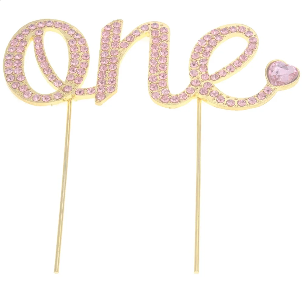 Download Rhinestone Cake Topper Happy Birthday 1st Number One Decor ...