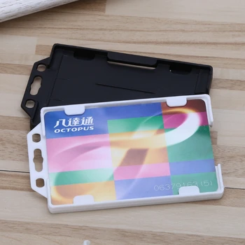 

THINKTHENDO Hot New 10 Pcs Plastic ID Access Card Cover Credit Card Case Badge Holder Double Side for Men Women