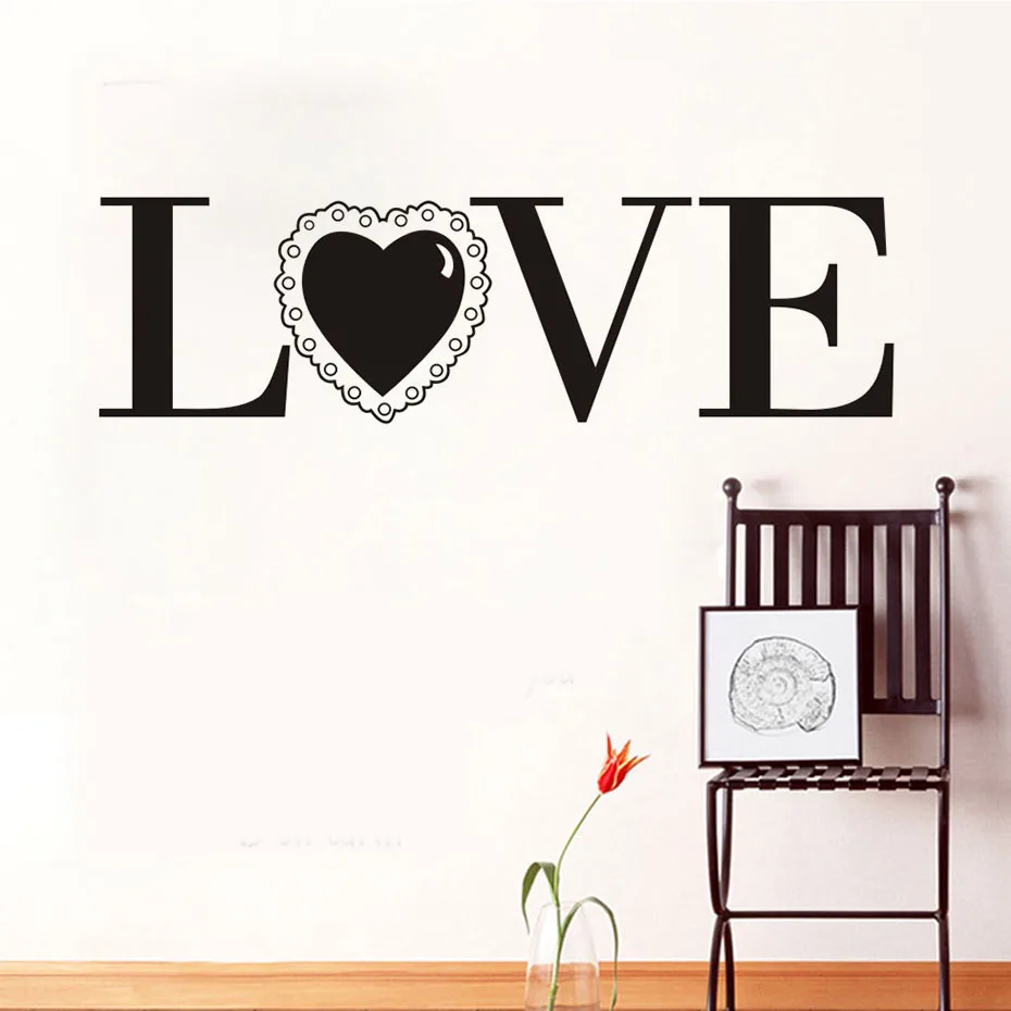 

Pvc Home Decor Wall Stickers Love With A Lace Romantic Letters Waterproof Vinyl Wall Art Quotes Decal For Bedroom Wedding Room