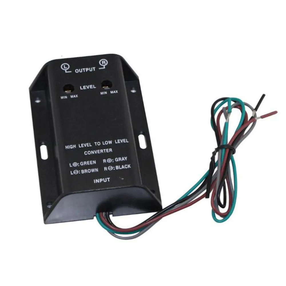 Adattatore convertitore per altoparlante RCA Audio per auto uscita da alto a basso livello adattatore Audio per basso amplificatore a filo