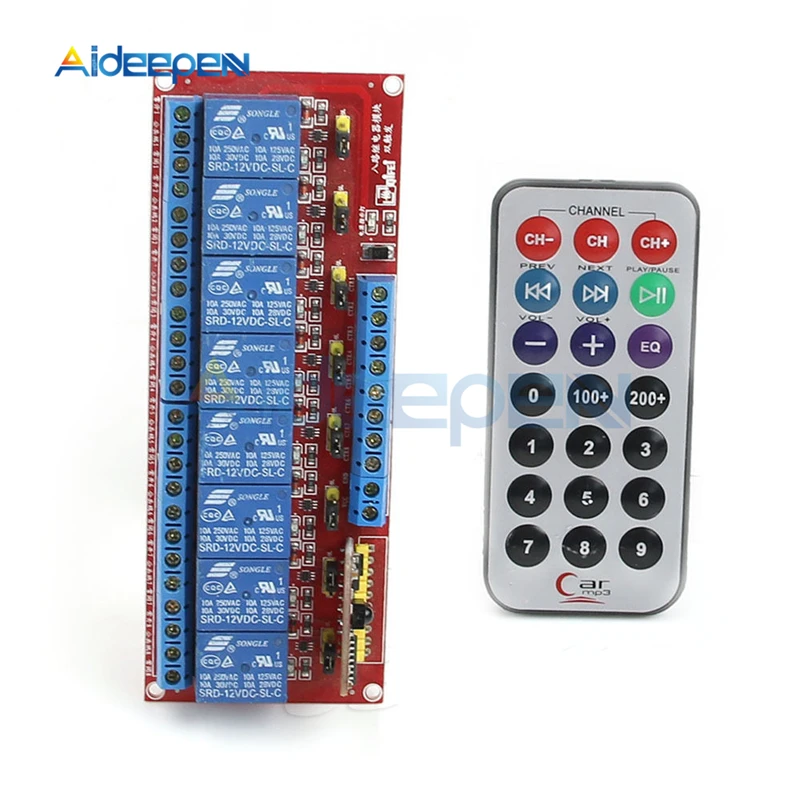 Многофункциональный DC 5 в 12 В 8 канальный инфракрасный пульт дистанционного управления релейный модуль с двойным триггером двухсторонний Драйвер IC модуль двунаправленный