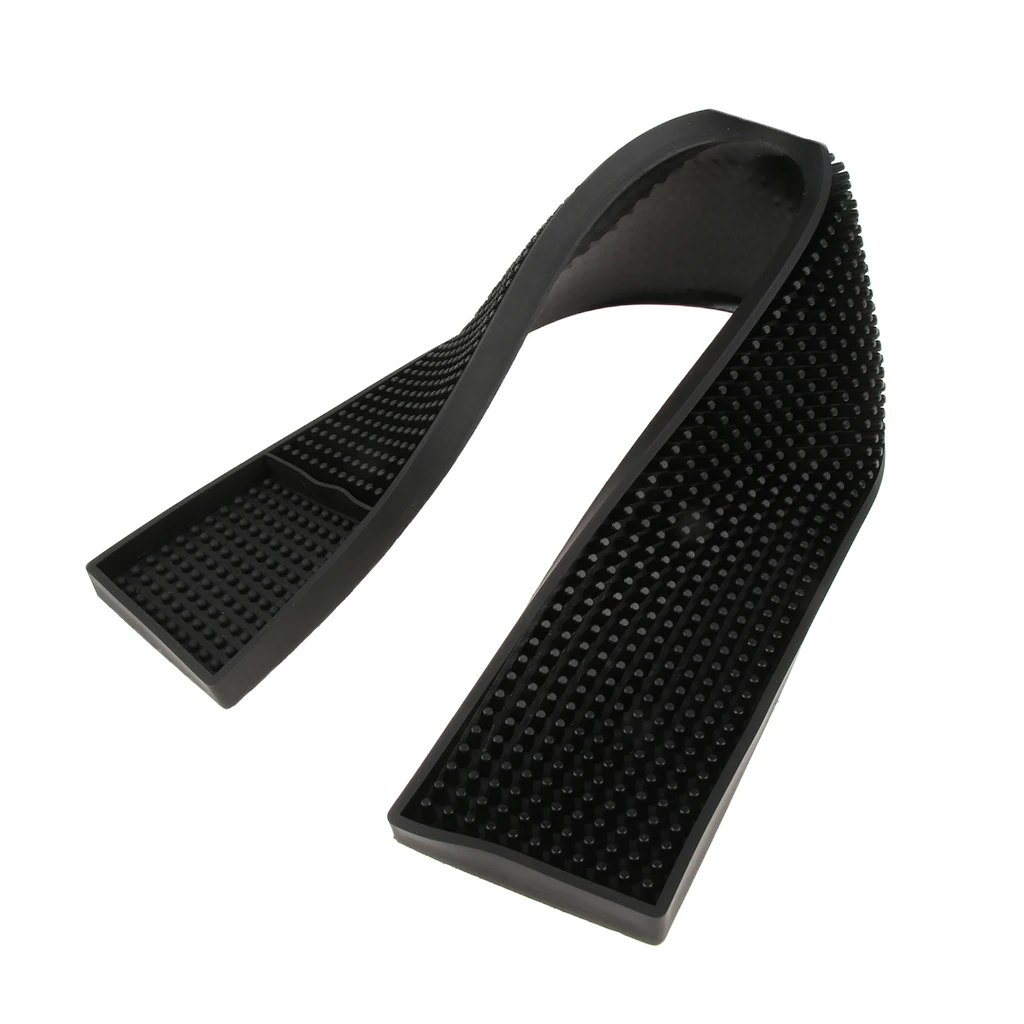 Bar Runner Bar Service Rubber Strip Spill Mat Black for Home Cocktail Party Pub 24x3''-Black