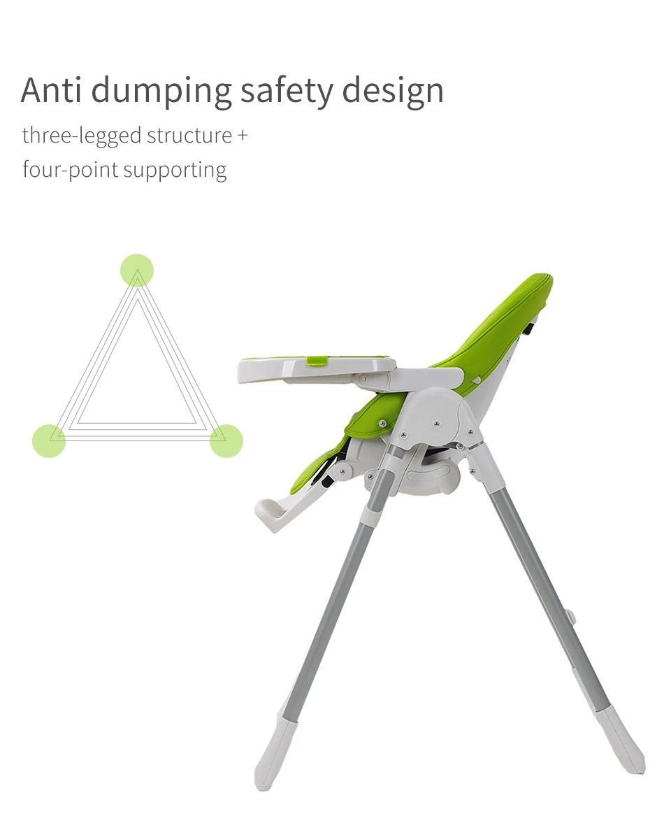 Пятиточечные ремни безопасности портативный складной регулируемый детский стульчик для кормления детский двухслойный стульчик для кормления K06