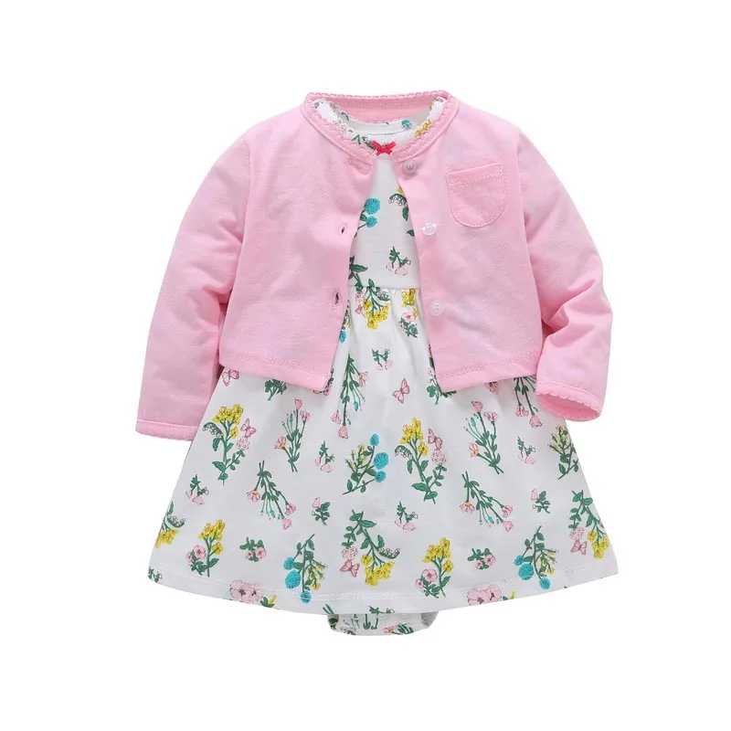 ; детская одежда для маленьких девочек; коллекция года; сезон осень; боди; платье+ кардиган; комплект одежды из 2 предметов для маленьких девочек - Цвет: item 14