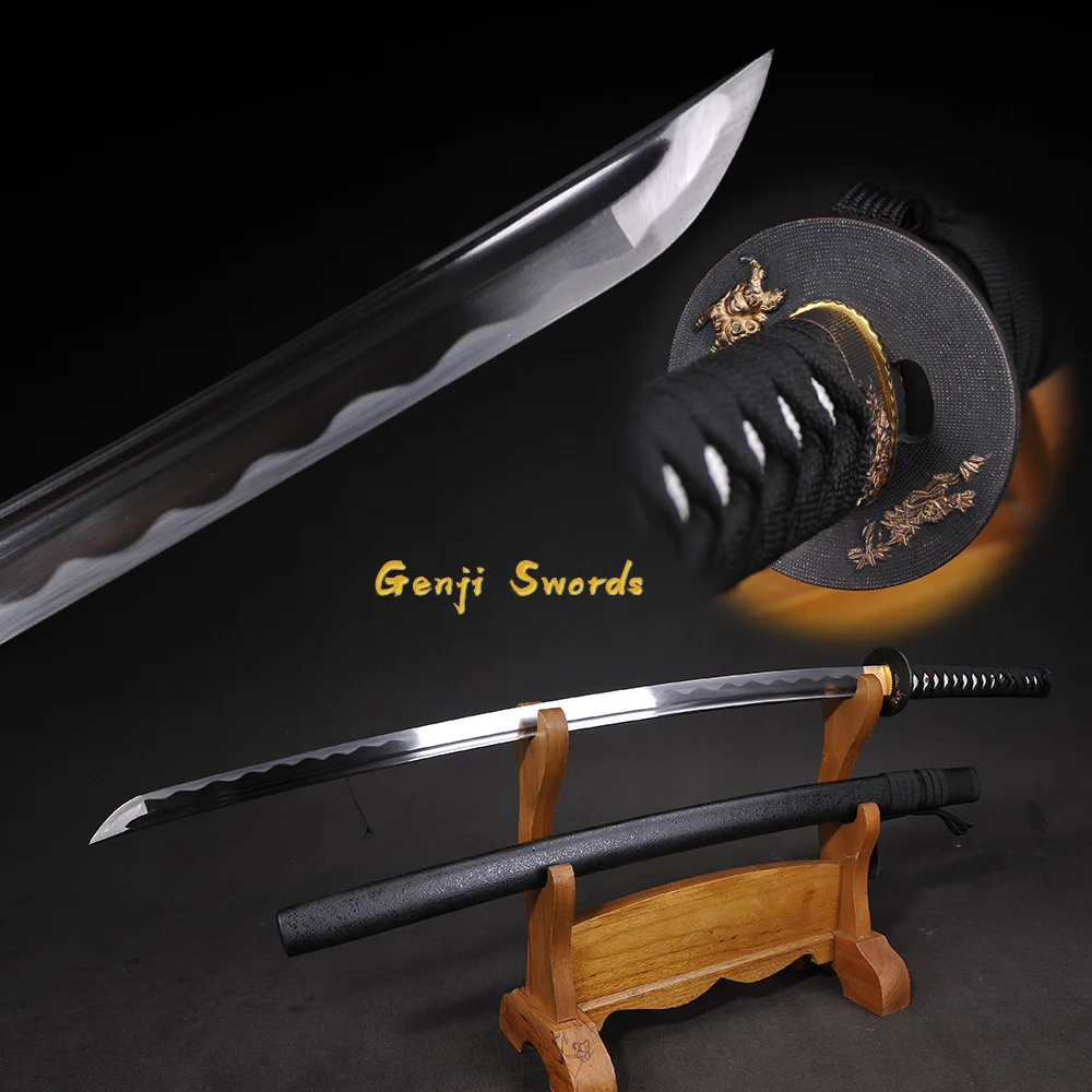 

Handmade Full Tang Japanese Katana T10 Steel Real Samurai Sword Sharp Edge brave troops Iron Tsuba