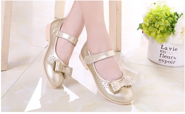 Weoneworld для девочек принцессы с бантиками узкая обувь сезон: весна–лето с бантом из натуральной кожи обувь для Для детей для маленьких девочек;