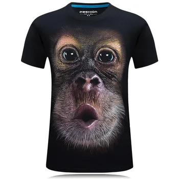 

2019 Summer Men's Casual Animal T-shirt Orangutan 3D Print T-Shirt Men's Funny T-Shirt Tops T-Shirt Large Size