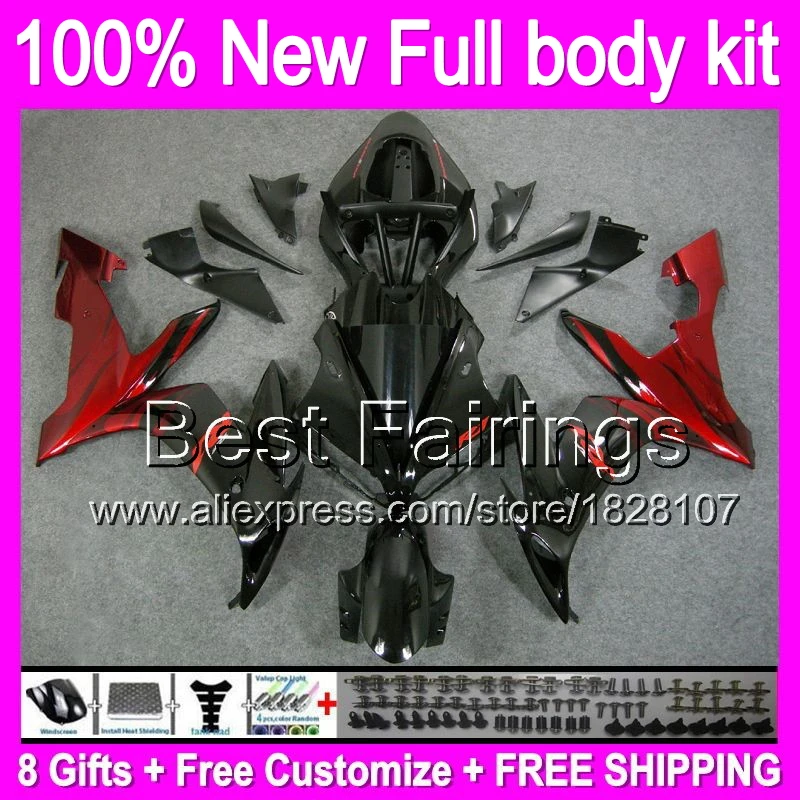 

Fairing For YAMAHA YZFR1 04-06 Red flames 04 05 06 13B50 YZF R1 YZF 1000 Hot Red black YZF-R1 2004 2005 2006 YZF1000 +decals