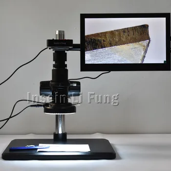 

Full HD 38MP 1080P 2K 60FPS HDMI USB Electronic Video Microscope Camera+20X-180X Full Focus Zoom C-Mount Lens+LED Light+Bracket