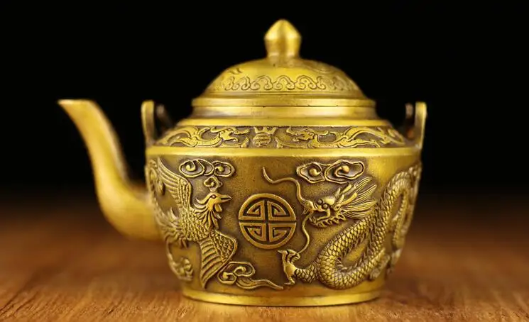 

Antique miscellaneous copper pot pot cast brass brass ornaments ornaments dragon antique old brass