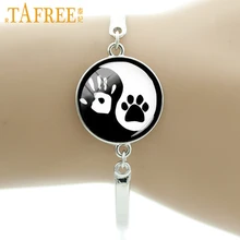 TAFREE Тай Цзи браслет Yin Yang винтажная ручная печать собачья лапа принт отпечаток ноги Тай ювелирные изделия животные Кошка Собака liker браслеты T824