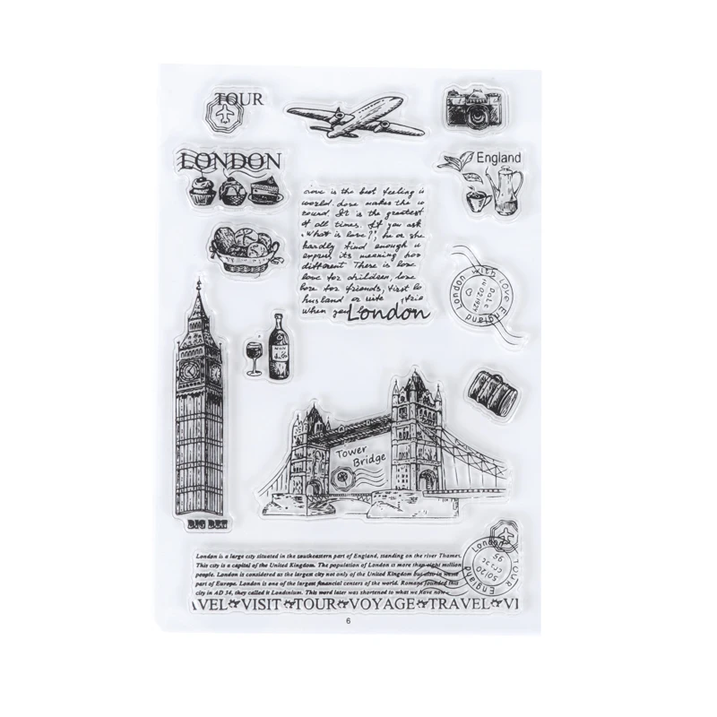 

London Tower Bridge Clear Stamps Rubber Seal for DIY Scrapbooking/Card Making/Photo Album Decorative Transparent Stamps