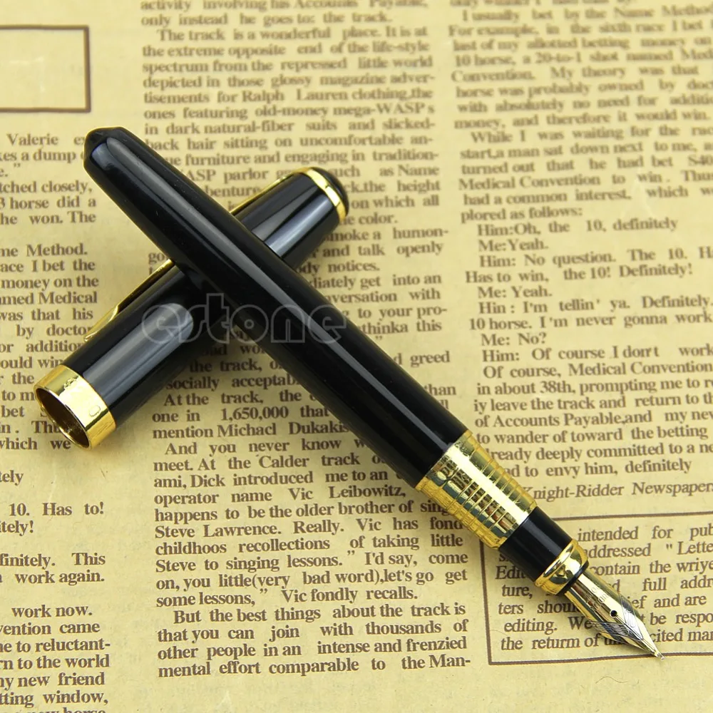 

New Hero 9260 Fountain Pen Meduim Nib 0.5mm Gold Black W15