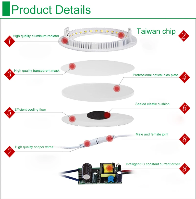 Downlights w 12 w 15 w Garantia : 2years