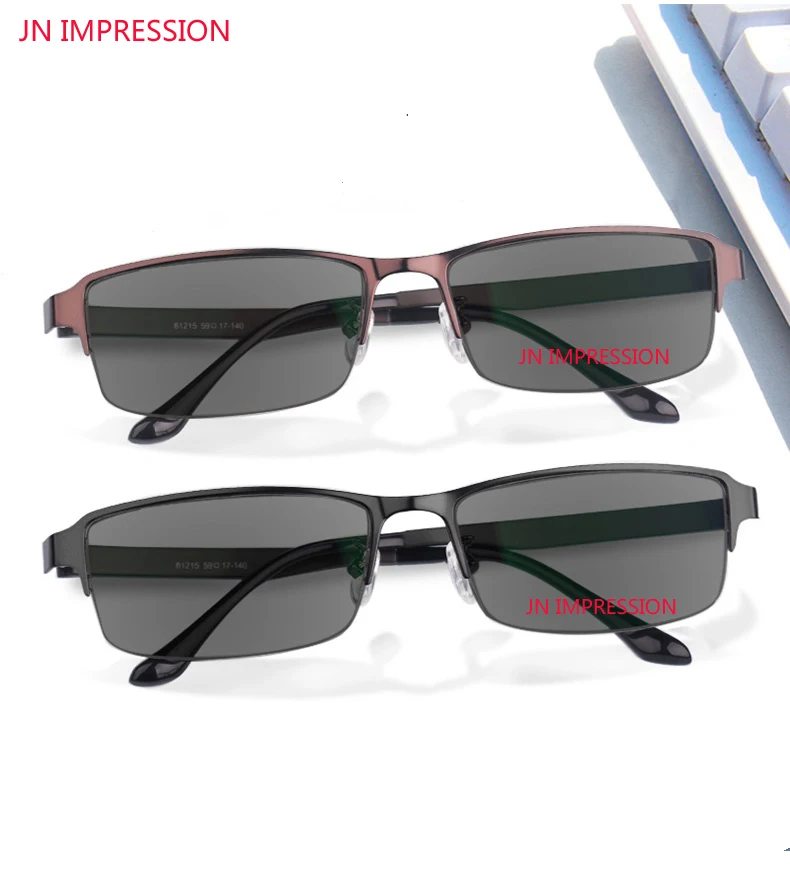 

JN IMPRESSION Titanium Alloy Smart Zoom Photochromic Reading Glasses Half Rim Hyperopia Presbyopia diopters Presbyopia Glasses