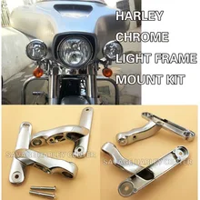 Chrome Auxiliary Lighting Brackets Kits For Harley Touring Street Glide 06-13&Road King 96-16 Model