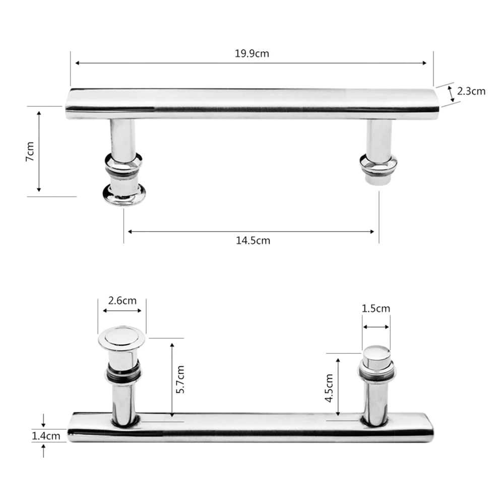 Новые 2 шт./лот ABS+ нержавеющая сталь Матовый Раздвижные стеклянные дверные ручки для душевой кабины Паровая сауна отверстие расстояние 14,5 см