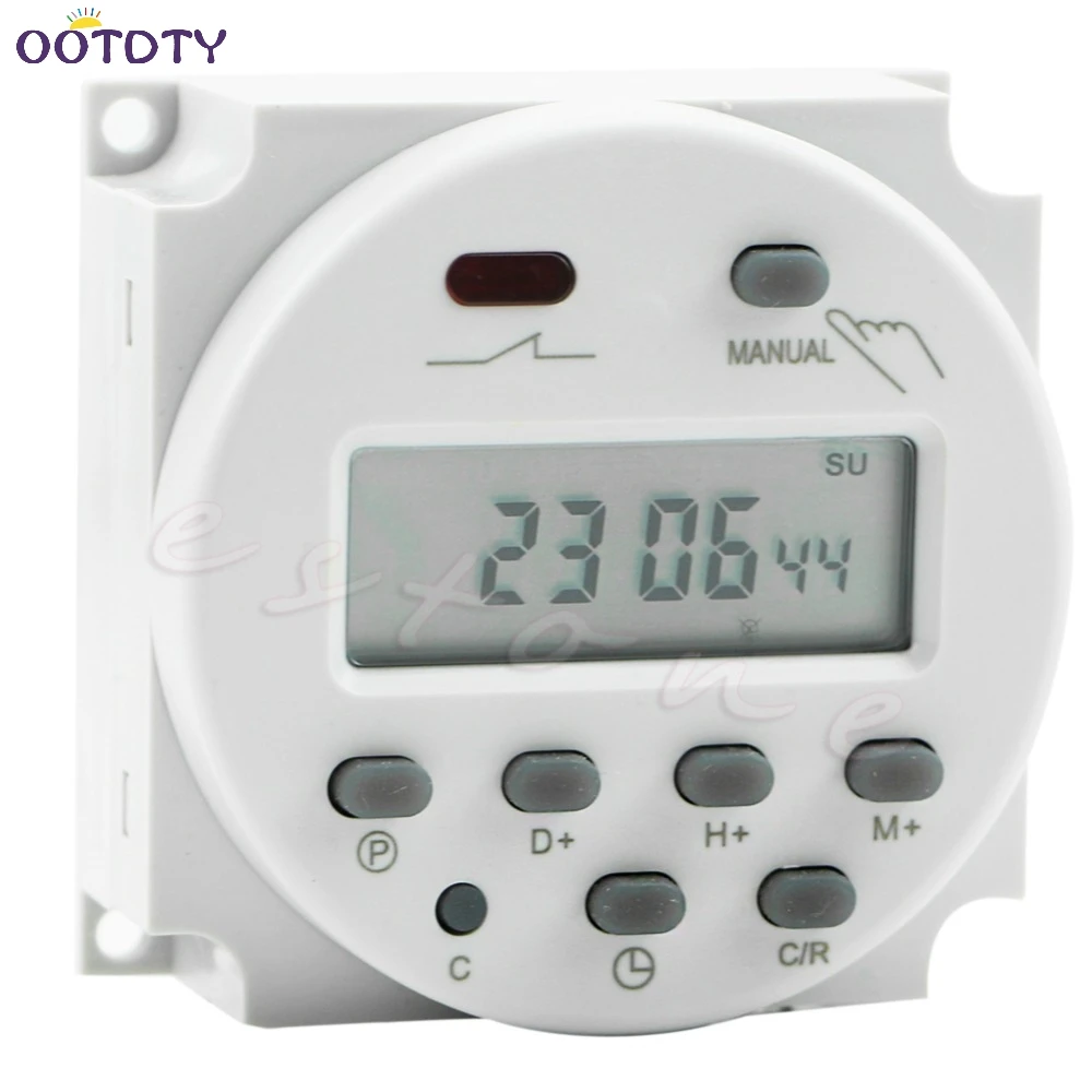 

AC 12V 16A LCD Display Digital Power Programmable Timer Time Relay Switch