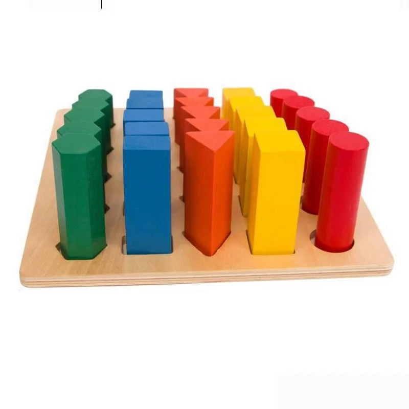 Монтессори Обучающие деревянные игрушки для детей Геометрическая игрушечная лестница для развития ребенка