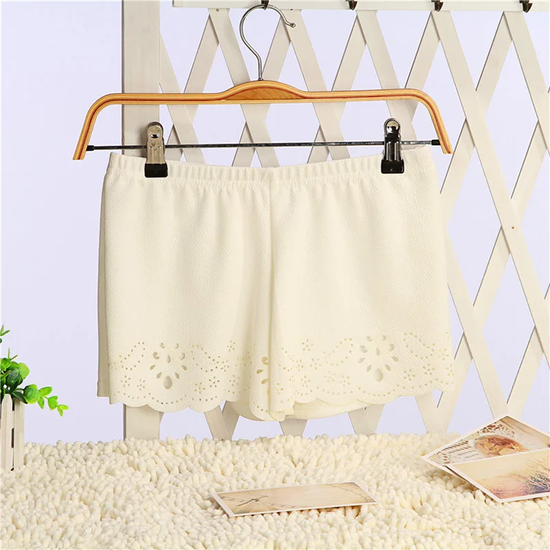 Cotton leggings openwork lace three-pants solid color anti-lighting girl wind safety pants Cotton leggings openwork lace three-pants solid color anti-lighting girl wind safety pants