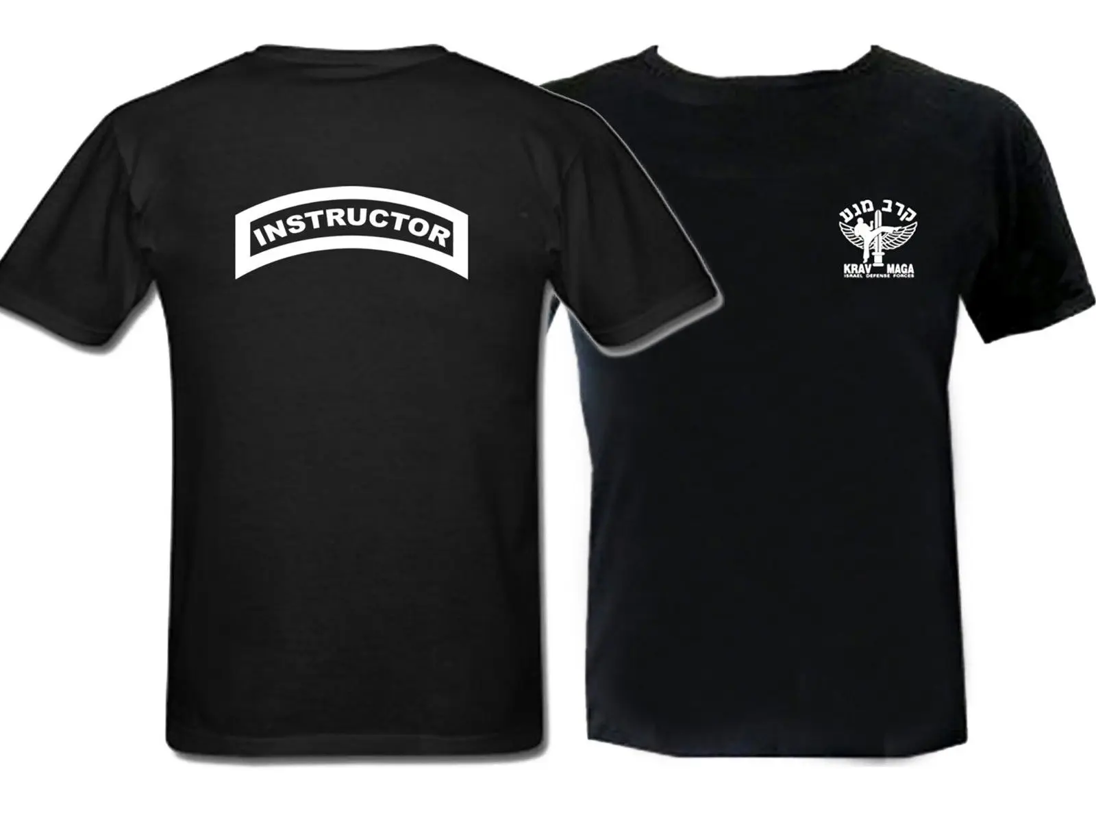 Черная футболка с принтом спереди и сзади для инструктора Krav Maga 2019 | Мужская