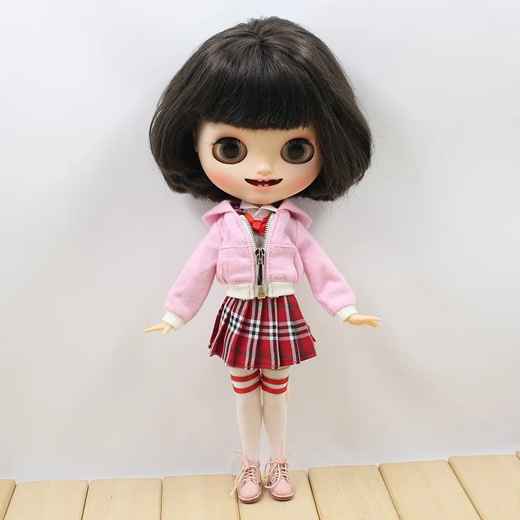 Ледяной DBS Blyth кукла licca совместное тело красная юбка белый чулок розовое пальто
