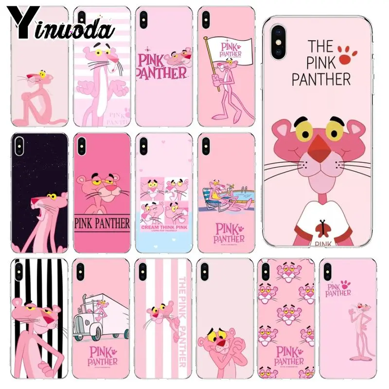 

Yinuoda Pink Panther Transparent Soft Shell Phone Cover for Apple iPhone 8 7 6 6S Plus X XS MAX 5 5S SE XR Mobile Cases