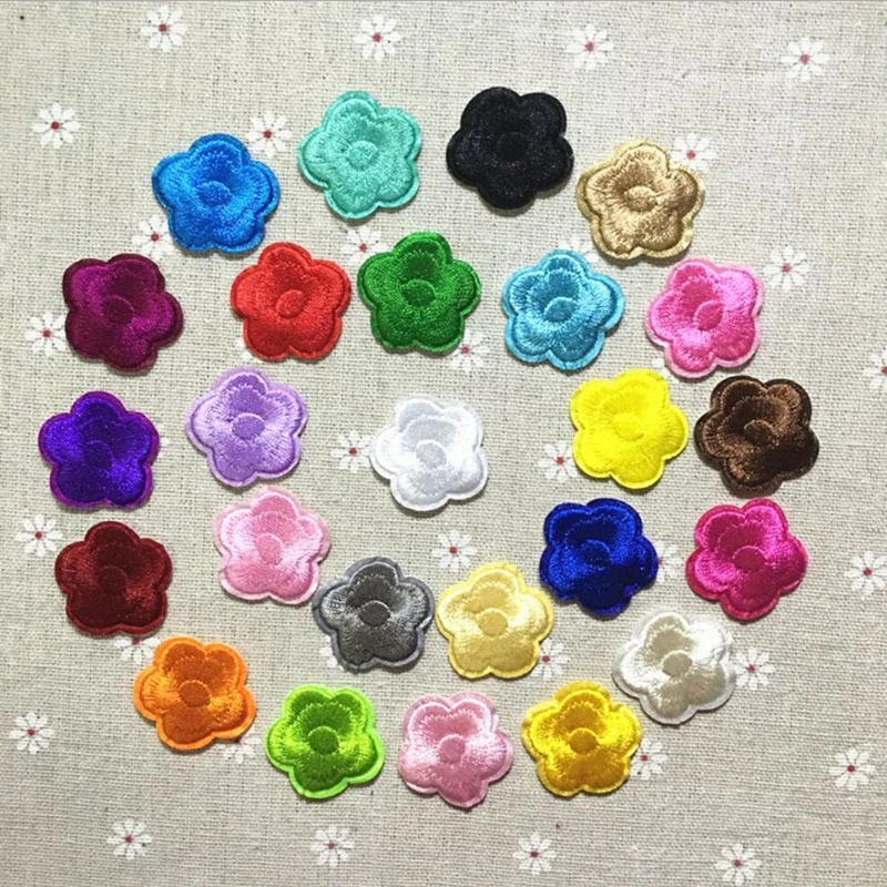 

20PCS Cheap Small size Plum Iron On Patch for Clothing Applique for Jeans DIY Accessories Cute Cheap Flower Patches