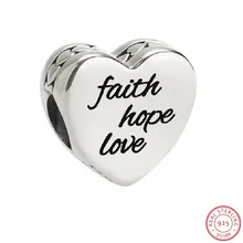 Подарки на день Святого Валентина, большое ожерельес вера, Надежда Любовь бисер черной эмалью в виде «сделай сам», соответственные Европейской Пандоре обаятельные Серебро 925 для Для женщин ювелирные изделия делая FL671