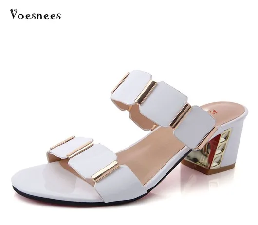 

Summer Women's Slippers Sexy High Heels 5CM Crystal Slippers Fashion Sandals Shoes Woman Square heel Women Shoes Nwe Explosive