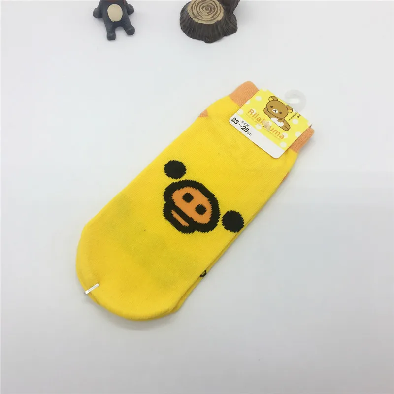 Мультфильм Rilakkuma Носки с рисунком korirakkusu Милый Забавный в стиле Харадзюку для женщин удобные хлопковые носки-следки для весенние, летние носки; мягкие и удобные; chaussette