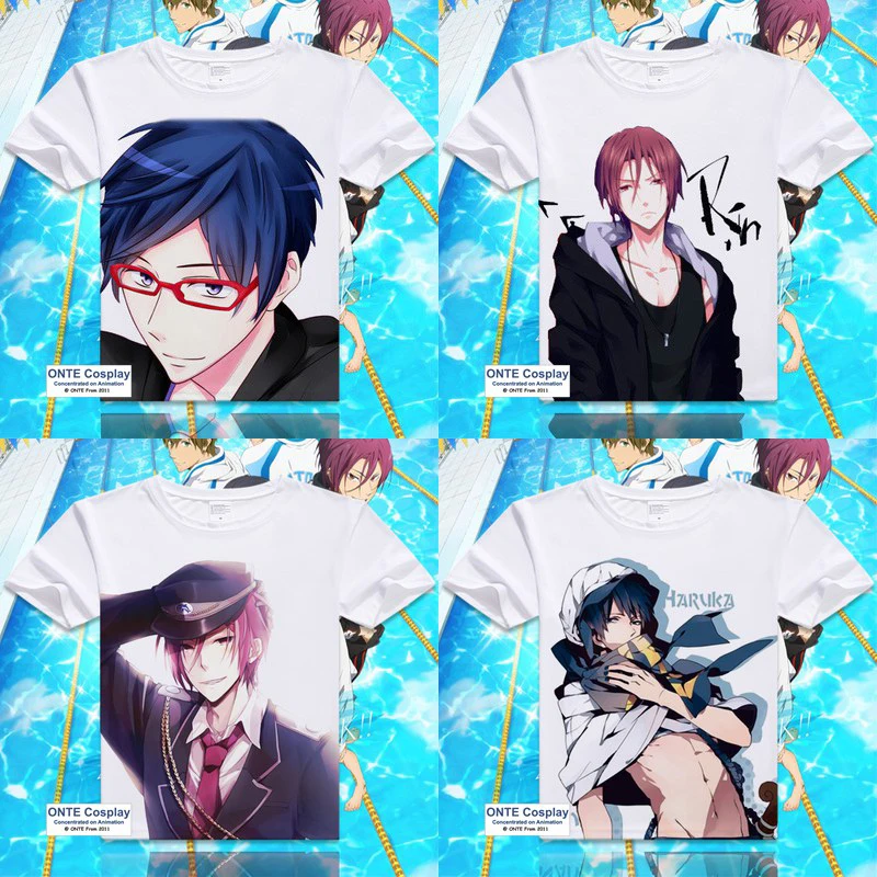 Аниме бесплатно! Футболки с коротким рукавом Rin Matsuoka Топы Nanase Haruka футболки