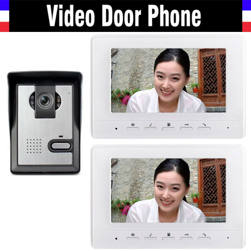 7 inch color lcd video door phone intercom doorbell doorphones intercom 2 monitor video intercom 1 Door Camera camera 1V2