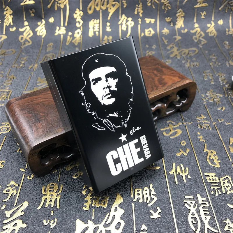 DIY Che Guevara портсигар чехол Металл с лазерной гравировкой сигаретные коробки мужские карманные курительные автоматические коробки красный черный золотой синий