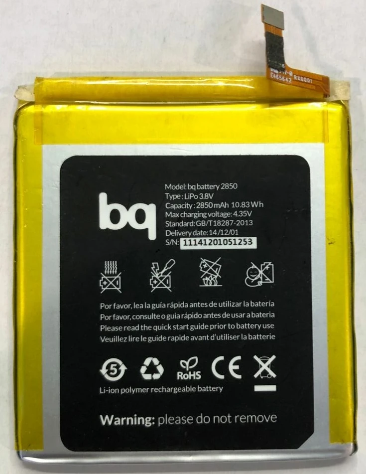 2850 для BQ Aquaris 4G LTE E5S мАч 3 8 В мобильного телефона Батарея | Мобильные телефоны и